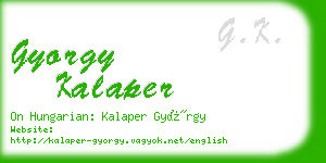 gyorgy kalaper business card